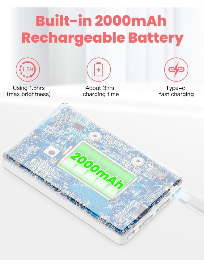 Loquat 80 LED Portable Selfie Light, 3 Light Modes 2000mAh Video Fill Light, with Front  Back Clip, for Phone, iPhone, Android, iPad, Laptop, for Makeup, Selfie, Vlog, Video Conference (White) - Image 1