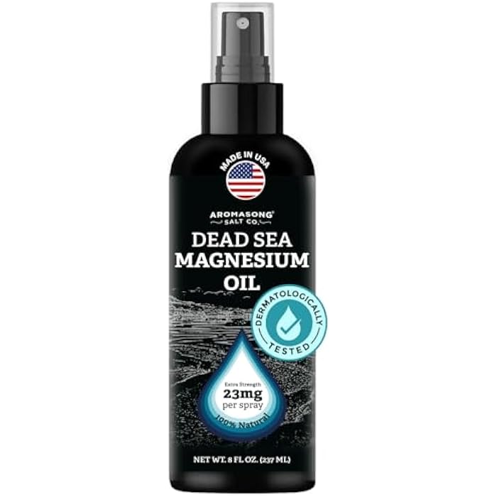 Aromasong Magnesium Spray - Extra Strength (23mg in Each Spritz) 8 Oz, Natural and Pure Magnesium Oil Spray - Made in The USA - for Leg Discomfort and Promotes a Calm Sleep - Image 1