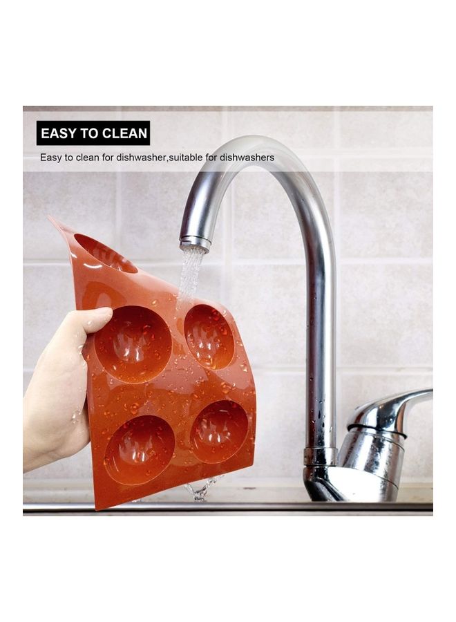 NIBEMINENT 2 Packs 6 Holes Semi Sphere Silicone Mold, Baking Mold for Making Chocolate, Cake Red 10.9x6.6x1.5inch - Image 4