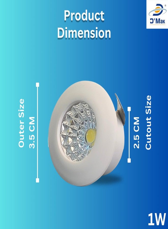 D'Mak Aluminium Button Cob Led Light for Ceiling, 1-Watt Cob Light,Energy Saving White Light for Indoor Use at Home and Office, and More, Fancy Round Lights Need No False Ceiling Pack of 4 - Image 4