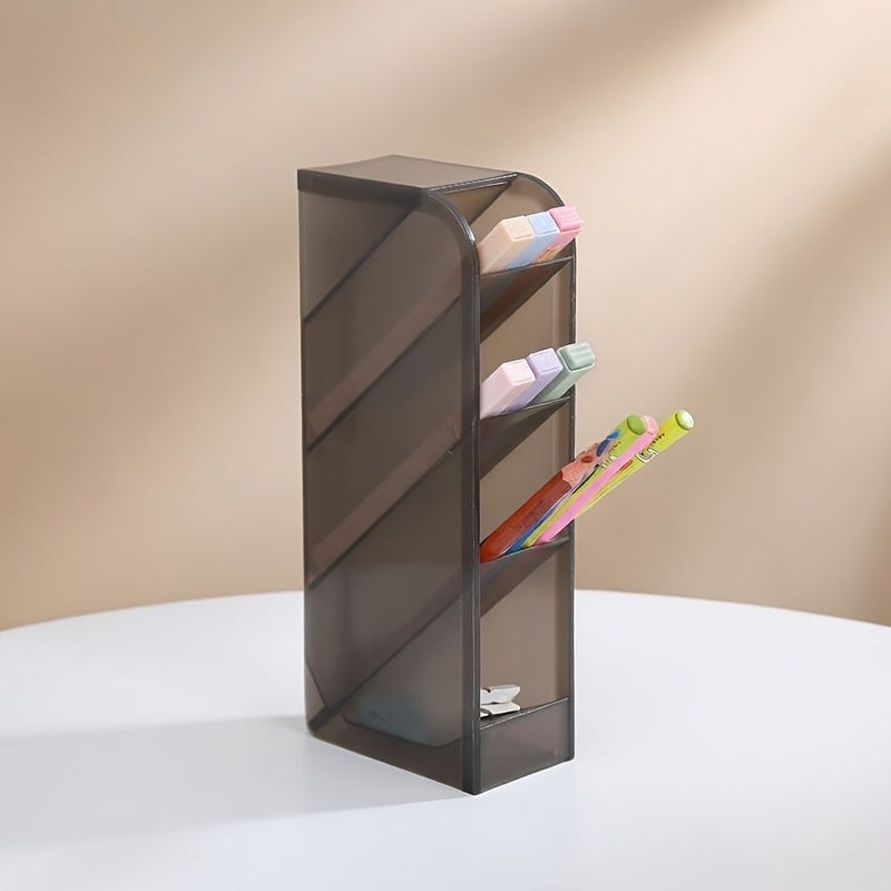 Angled Pen Holder Storage Rack 2pcs Random Black White Green Pink Desk Organizer - Image 3