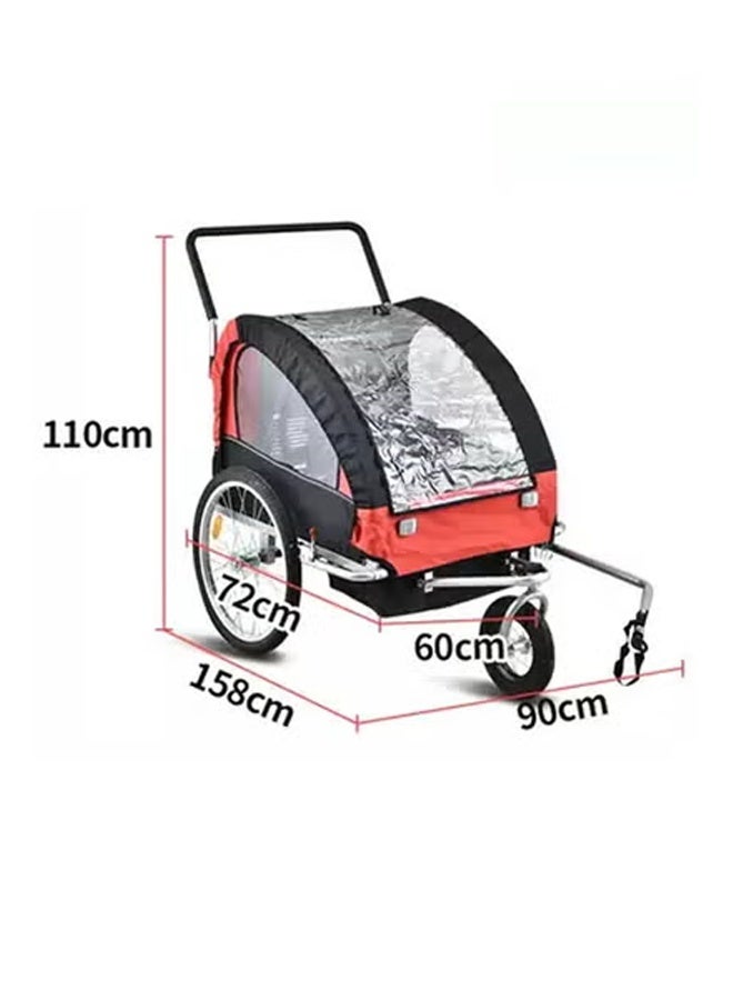 كلناميان مقطورة دراجة أطفال خارجية بثلاث عجلات مع خطاف خلفي، عربة مشي قابلة للفصل، عربة أطفال للأطفال، عجلات 16-20 بوصة - Image 2