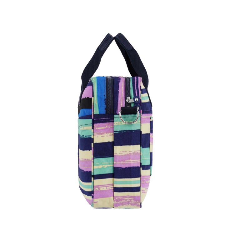 CAPRICE COLLECTION Unisex Laptop Bag – Multi Color Stripes, Water-Resistant Nylon, Padded Compartment, Fits 15.6″ Laptops, 12.4L Capacity - Image 4