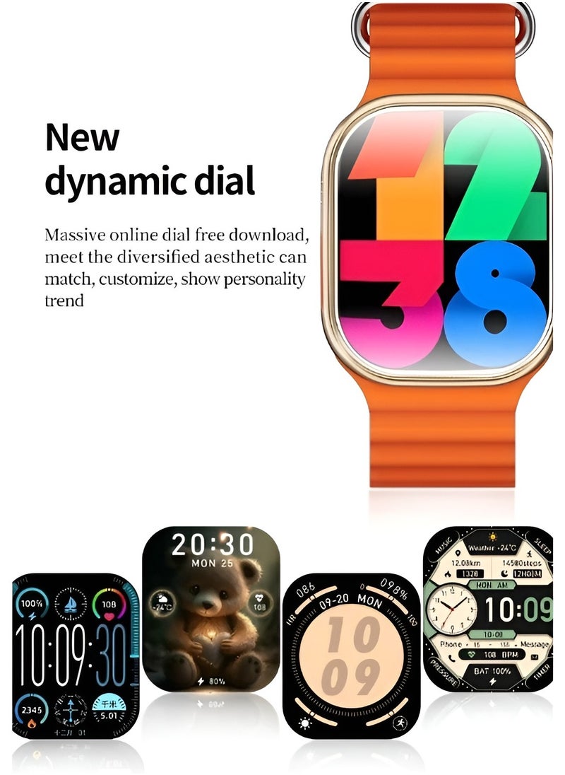 ماركة غير محددة - ساعة ذكية X10 Ultra3 ذات شاشة منحنية NFC بلوتوث شحن لاسلكي (برتقالي) - Image 1