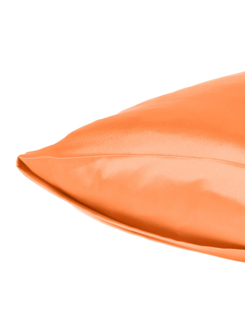 Riara - Satin Pillow Cover For Hair Care and Smooth Skin Orange Peel  Silk Pillowcase Set of 2 with Envelope Closure 50W X 76L CM Queen Size (20 x 30 Inches) - Image 1