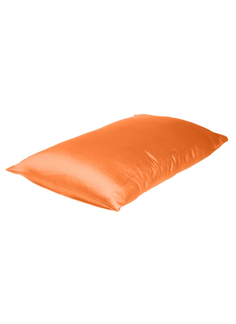 Riara - Satin Pillow Cover For Hair Care and Smooth Skin Orange Peel  Silk Pillowcase Set of 2 with Envelope Closure 50W X 76L CM Queen Size (20 x 30 Inches) - Image 1
