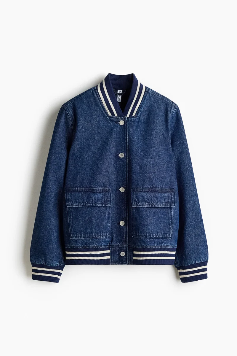 اتش اند ام جاكيت بيسبول من الدنيم