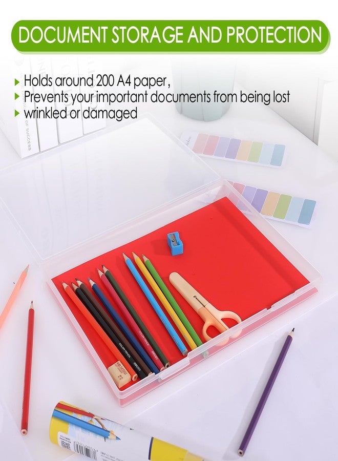 FAAYUCK 4 Pack Photo Storage Box, Scrapbook Paper Storage Box Fits 8.5" x 11.5" Letter, Stackable Scrapbook Organizer with Snap for Protecting Scrapbooks, Photos, Game Card, Office Supplies, Files - Image 5