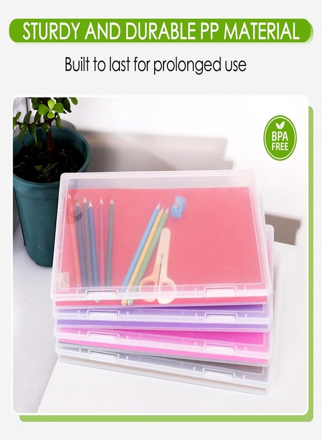 FAAYUCK 4 Pack Photo Storage Box, Scrapbook Paper Storage Box Fits 8.5" x 11.5" Letter, Stackable Scrapbook Organizer with Snap for Protecting Scrapbooks, Photos, Game Card, Office Supplies, Files - Image 3
