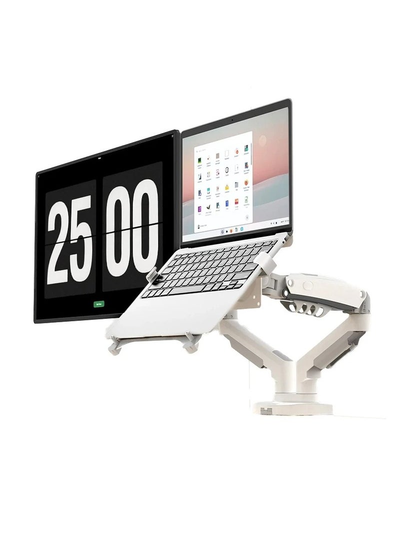 AROAQ NB F160 FP-2 Gas Spring Dual Monitor Arm Desktop Holder 17"-27" 10"-17" Laptop Holder Air Press Mount Bracket Loading 2-9kgs