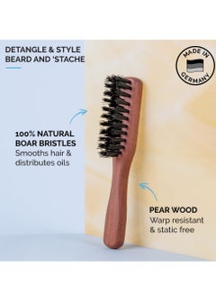 Zeus ZEUS Boar Bristle Beard & Mustache Handled Brush for Men, Soft Bristles, Travel Beard Care Brush with Handle (Made in Germany) J92  - Image 2