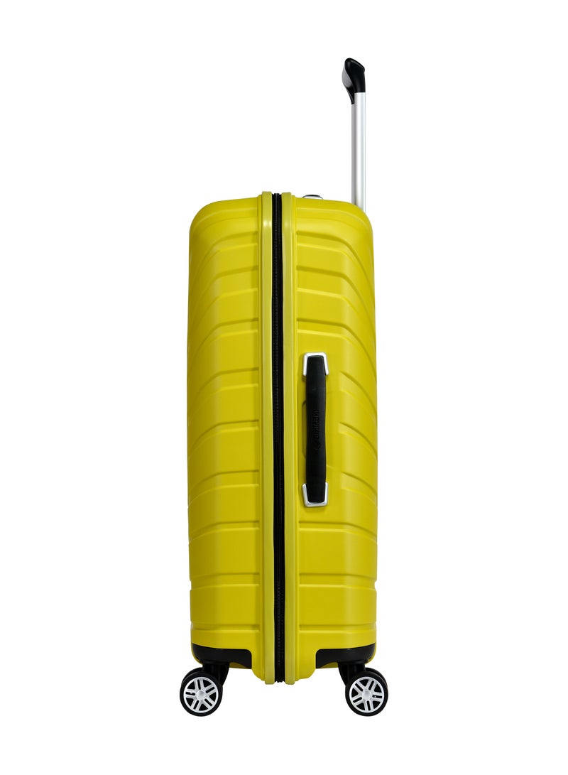 إيمينينت حقيبة سفر صلبة بعجلات ترولي من  قطع من البولي بروبلين خفيفة الوزن مع قفل  بعجلات مزدوجة هادئة  أخضر ليموني - Image 4