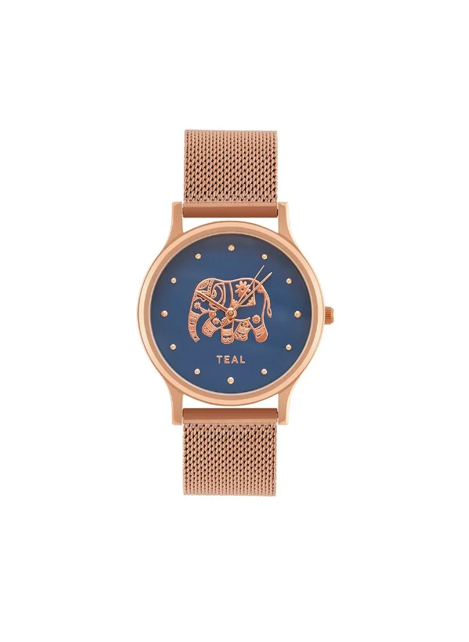 تشامباك TEAL by Chumbak Carnival Elephant Watch,Metal Mesh Strap