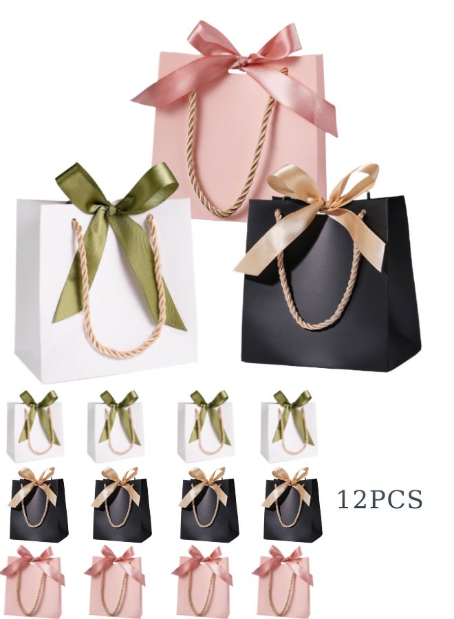 Super ZYouth 12PCS Portable Gift Bag, Candy Bag with Bow  Ribbon, Waterproof Bag for Supplies, Birthday Present, Wedding, Party, Festival - Image 1