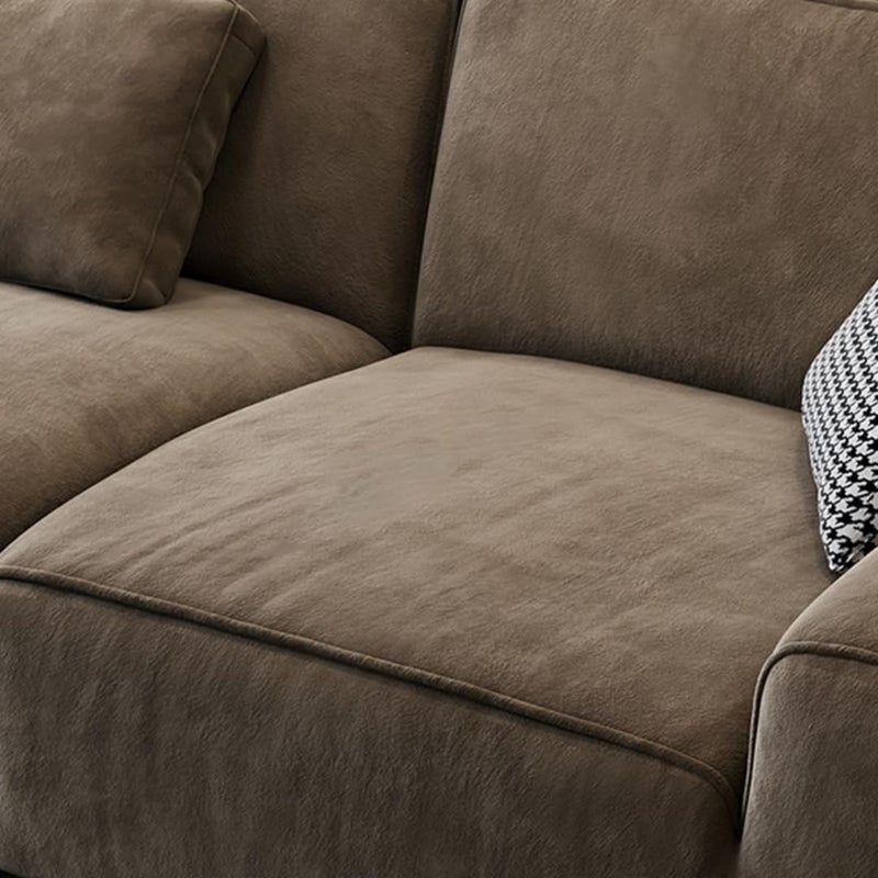 Poppins Home Dark Brown Standard Sofa with Concealed Support - Modern Square Arm Pillow Back Couch, Durable Abrasive ClothUpholstery, Comfortable Foam Seating for Living Room - Image 5