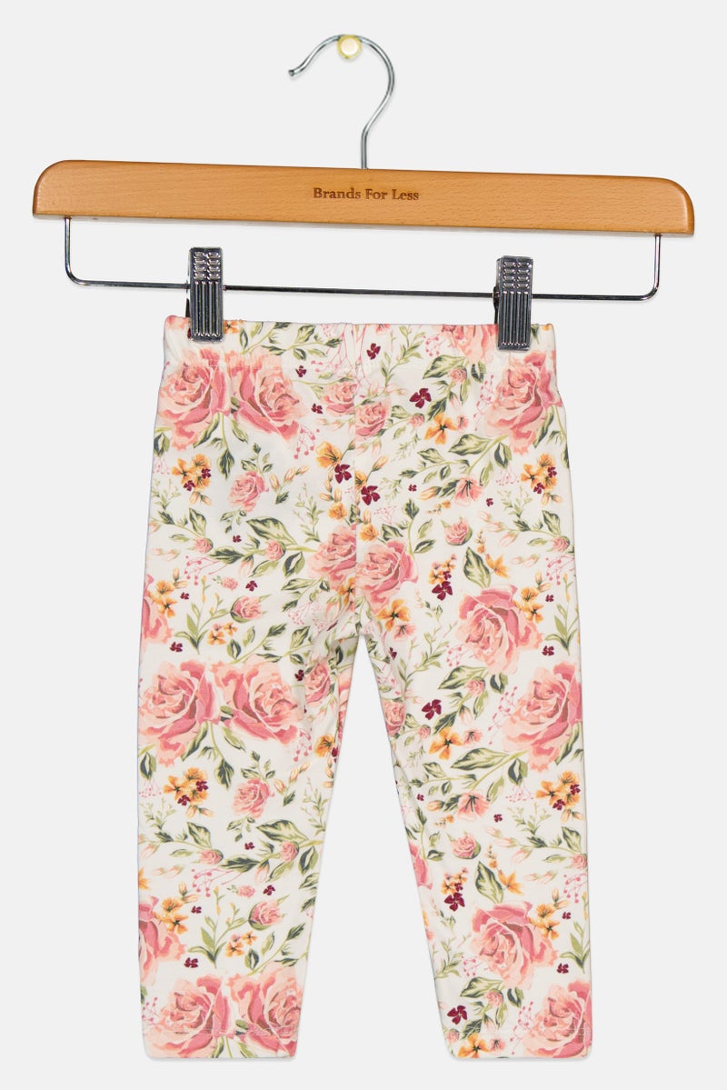 Hey Popinjay Toddlers Girl Floral Print Leggings, Multicolor - Image 2