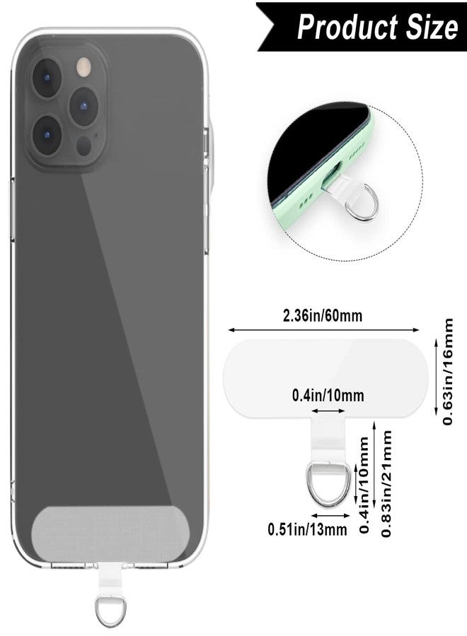 CKANDAY Phone Tether Tab,8 Pack,Universal Phone Lanyard Patch Without Adhesive, Cell Phone Replacement Pad Sticker Anti-Lost Attachment Hanging Metal Ring for Smartphone Mobile Safety Wrist Neck Strap,Oval - Image 2