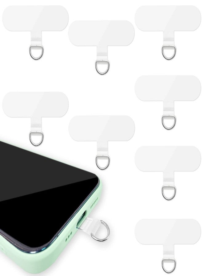 CKANDAY Phone Tether Tab,8 Pack,Universal Phone Lanyard Patch Without Adhesive, Cell Phone Replacement Pad Sticker Anti-Lost Attachment Hanging Metal Ring for Smartphone Mobile Safety Wrist Neck Strap,Oval - Image 1