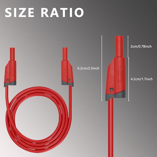 ZIBOO ZB-X13 Stackable Banana to Banana Plug Test Leads,Test Cable Wire for Multimeter,Circuit Testing,4mm Banana Male Plugs Fully Insulated Stackable Shrouded - Image 3