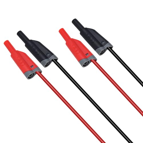 ZIBOO ZB-X13 Stackable Banana to Banana Plug Test Leads,Test Cable Wire for Multimeter,Circuit Testing,4mm Banana Male Plugs Fully Insulated Stackable Shrouded - Image 1