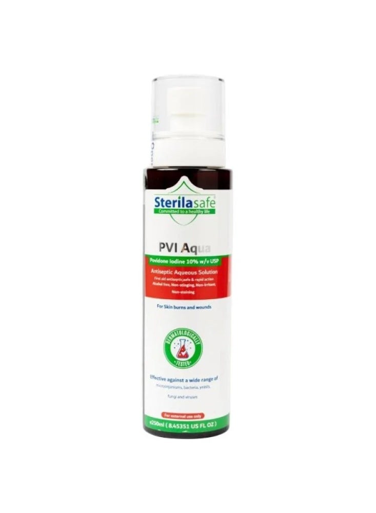 PVA Aqua Antiseptic Solution (10% Povidone-Iodine) - 250 ml