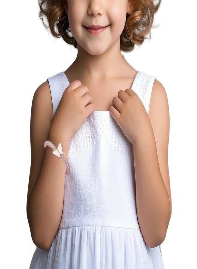Sorellaz Girls Butterfly Pendant 20 Pearl Stretch Bracelet: Pack of 1 (SR/FAJEWLK21-L94G) - Image 3