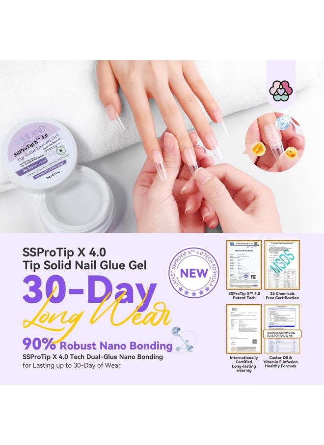 Saviland - SAVILAND Solid Nail Glue Gel & Nail Glue Remover Kit: U V Light for Nails Complete Nails Tools for Press Ons Strong Nail Glue Gel Handheld Gel X Lamp for Gel Nails and Quick Press On Nail Remover - Image 1