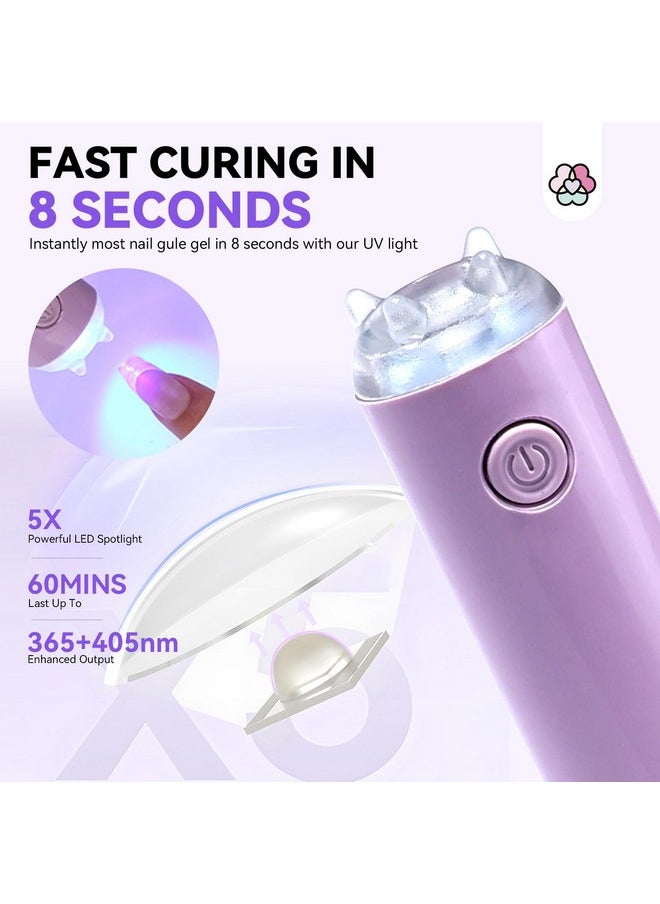 Saviland - SAVILAND Solid Nail Glue Gel & Nail Glue Remover Kit: U V Light for Nails Complete Nails Tools for Press Ons Strong Nail Glue Gel Handheld Gel X Lamp for Gel Nails and Quick Press On Nail Remover - Image 1