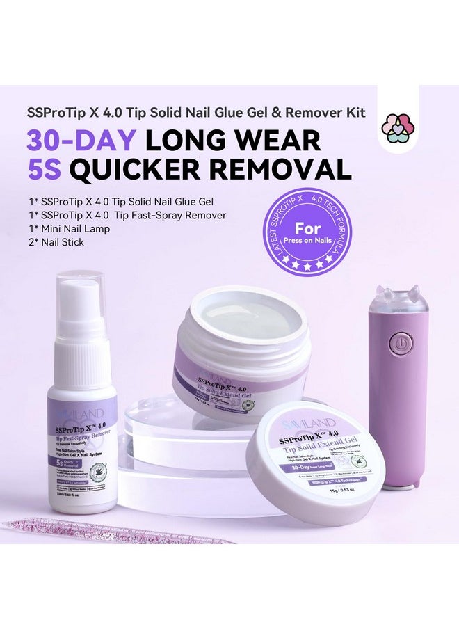 Saviland - SAVILAND Solid Nail Glue Gel & Nail Glue Remover Kit: U V Light for Nails Complete Nails Tools for Press Ons Strong Nail Glue Gel Handheld Gel X Lamp for Gel Nails and Quick Press On Nail Remover - Image 1