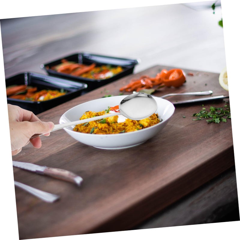 Stainless Steel Extended Serving Spoon and Fork Set for Buffet Soup Pasta Efficient Food Distribution - Image 5