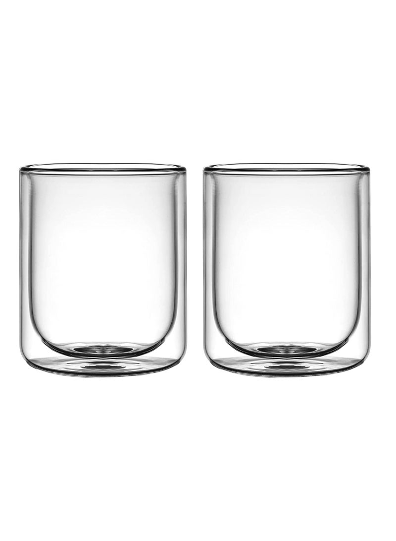 BLACKSTONE 2-Piece Double Wall Glass Coffee Cups Drink Glass Set 250ml - Image 2