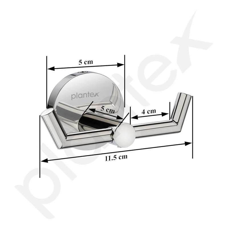 Plantex 304 Grade Stainless Steel Bathroom Hooks for Hanging Towel and Clothes in BathroomWashroom Oreo Chrome - Image 2