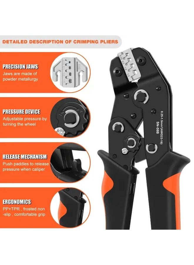 SN 58B Ratchet Wire Stripper Crimping Tool 8 Jaws Oxford Bag Kit Heavy Duty Adjustable Cutter - Image 5