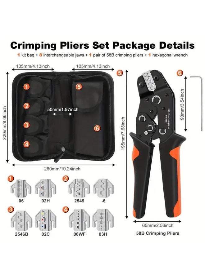 SN 58B Ratchet Wire Stripper Crimping Tool 8 Jaws Oxford Bag Kit Heavy Duty Adjustable Cutter - Image 4