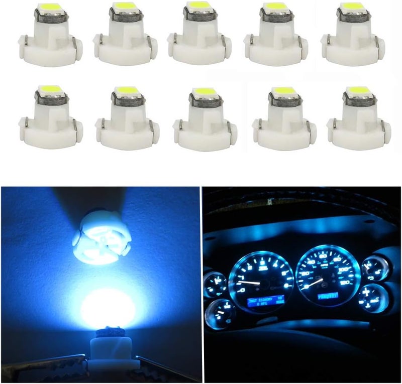 WLJH 10x Ice Blue T3 Neo Wedge LED Bulbs - Image 1
