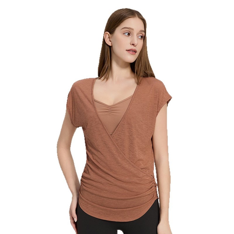 Women's Yoga T-Shirt, Breathable V-Neck Loose Fit - Image 5
