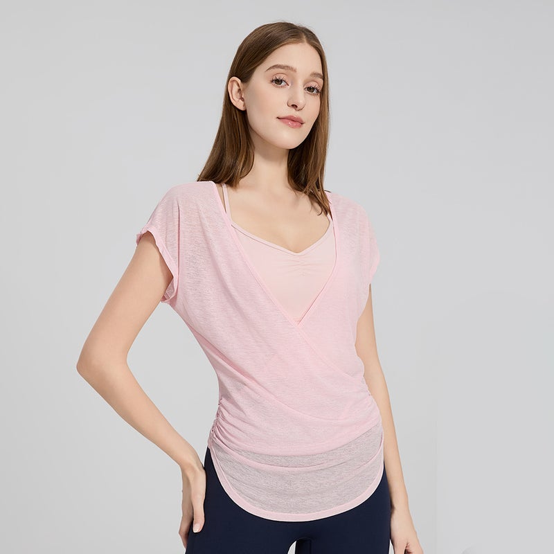 Women's Yoga T-Shirt, Breathable V-Neck Loose Fit - Image 3