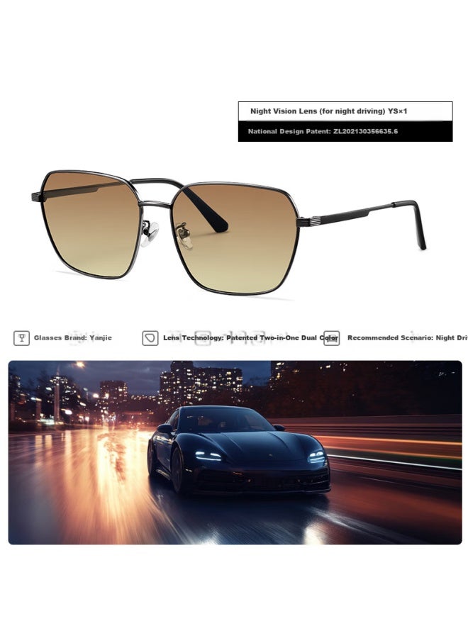 Bertha Yanjie Driving Mirror, Men's Anti-glare Strong Light Sungl, Specially Designed For Driving, Day And Night Use, Sungl - Image 1