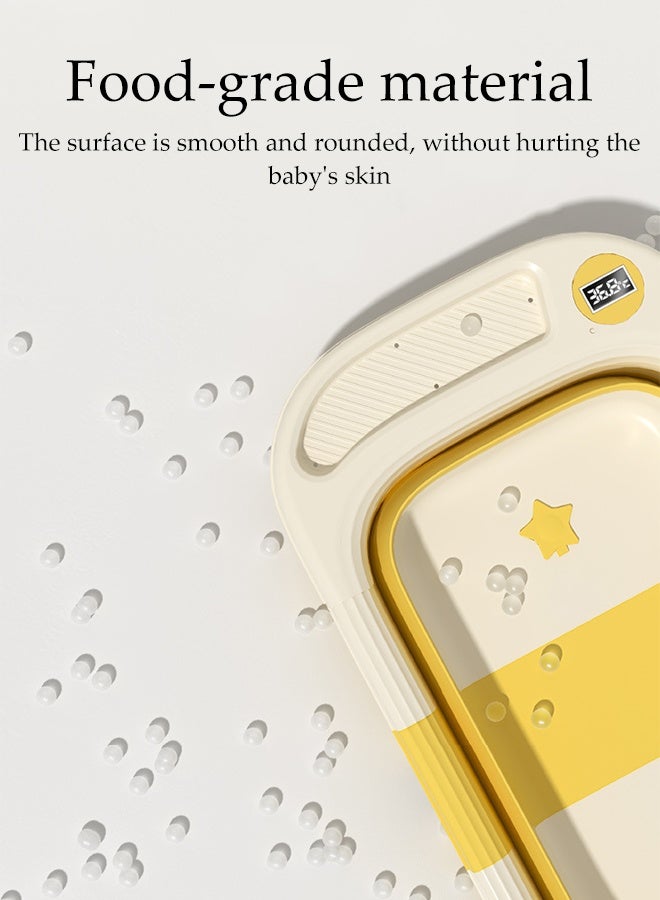 DUNISO Foldable Baby Bathtub,Portable Non-Slip Kids Shower Bath Basin with Water Temperature Gauge,Collapsible Toddler Bath Tub for 0-3 Years Kids，Suitable for Newborn Toddler Children Pets Travel - Image 4