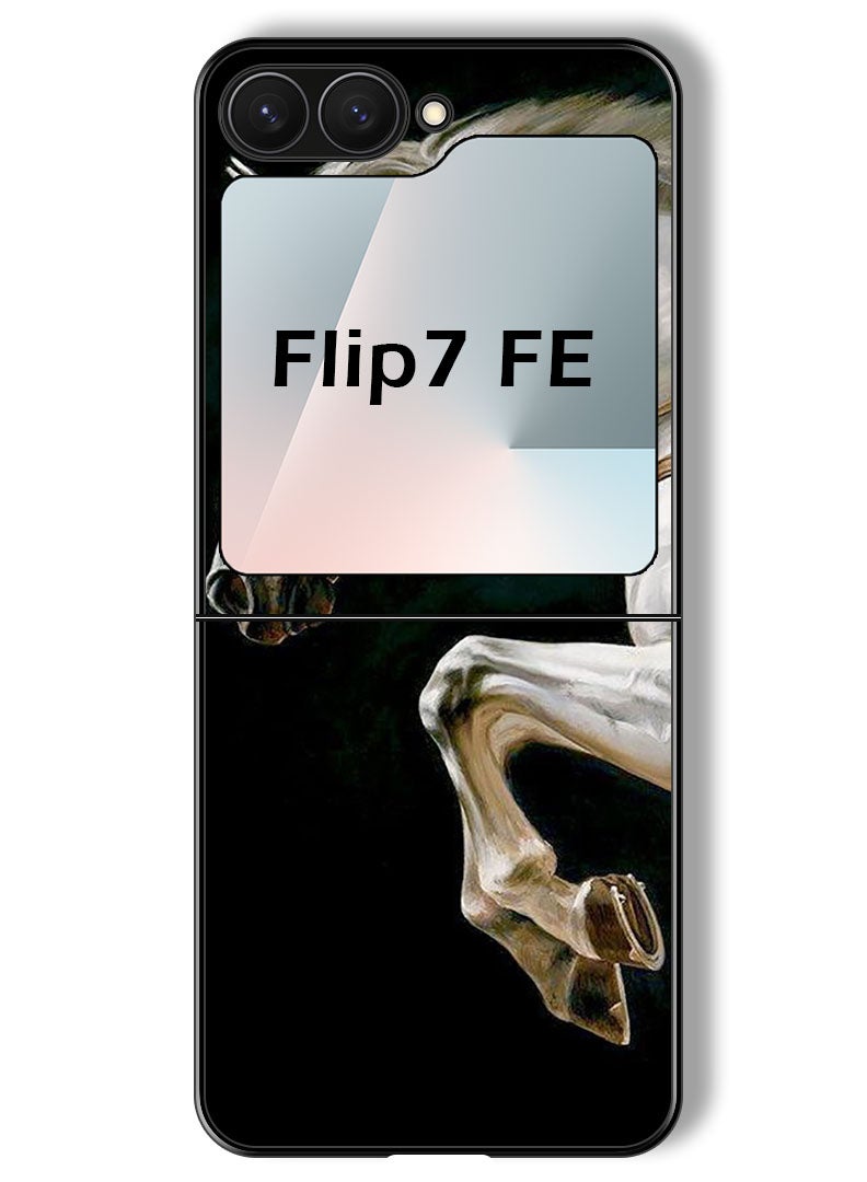 Theodor Case Compatible with Samsung Galaxy Z Flip 7 FE 6.7 Inch Protection Shockproof Bumper Cover Horse Running - Image 1