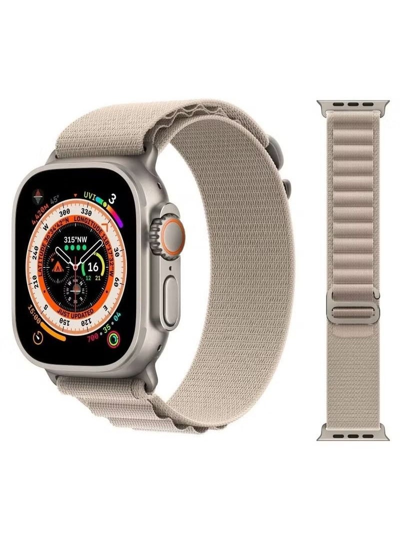IAF - Alpine Loop Band 49mm 45mm 44mm for Apple Watch Series Ultra/8/SE/7/6/5/4/3/2/1 Nylon Woven Textile Loop Sport Strap Wristband Stone White - Image 1