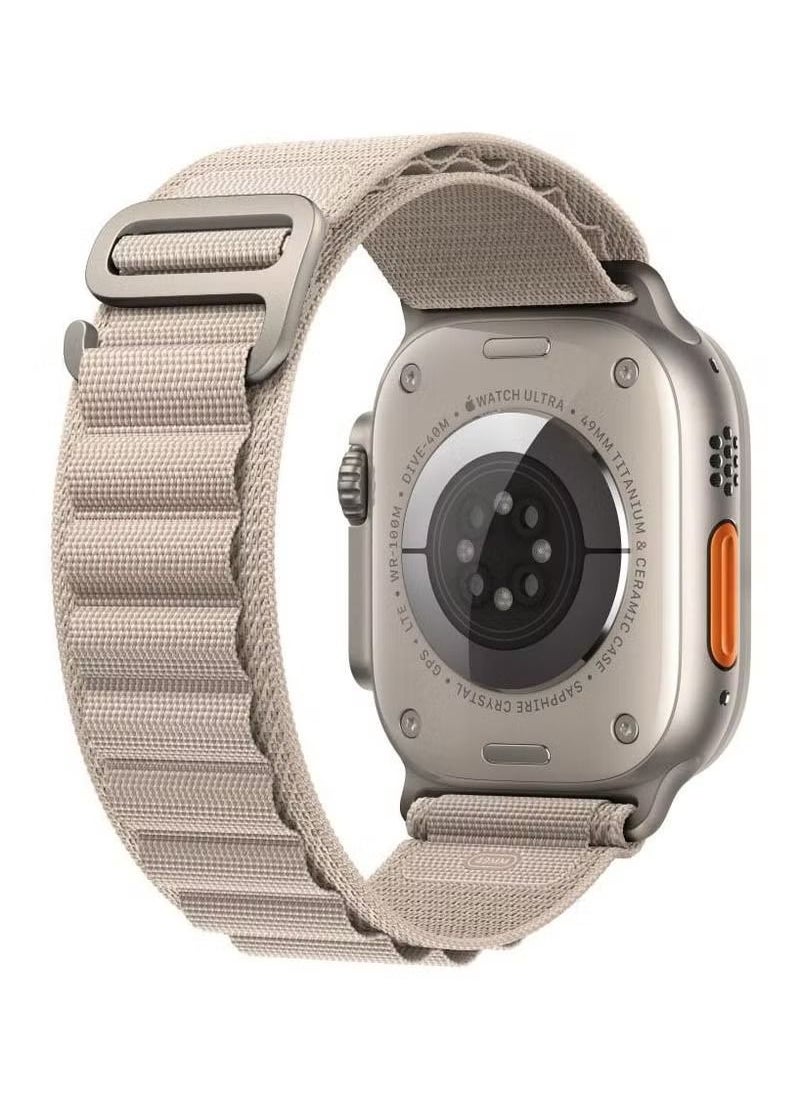 IAF - Alpine Loop Band 49mm 45mm 44mm for Apple Watch Series Ultra/8/SE/7/6/5/4/3/2/1 Nylon Woven Textile Loop Sport Strap Wristband Stone White - Image 1