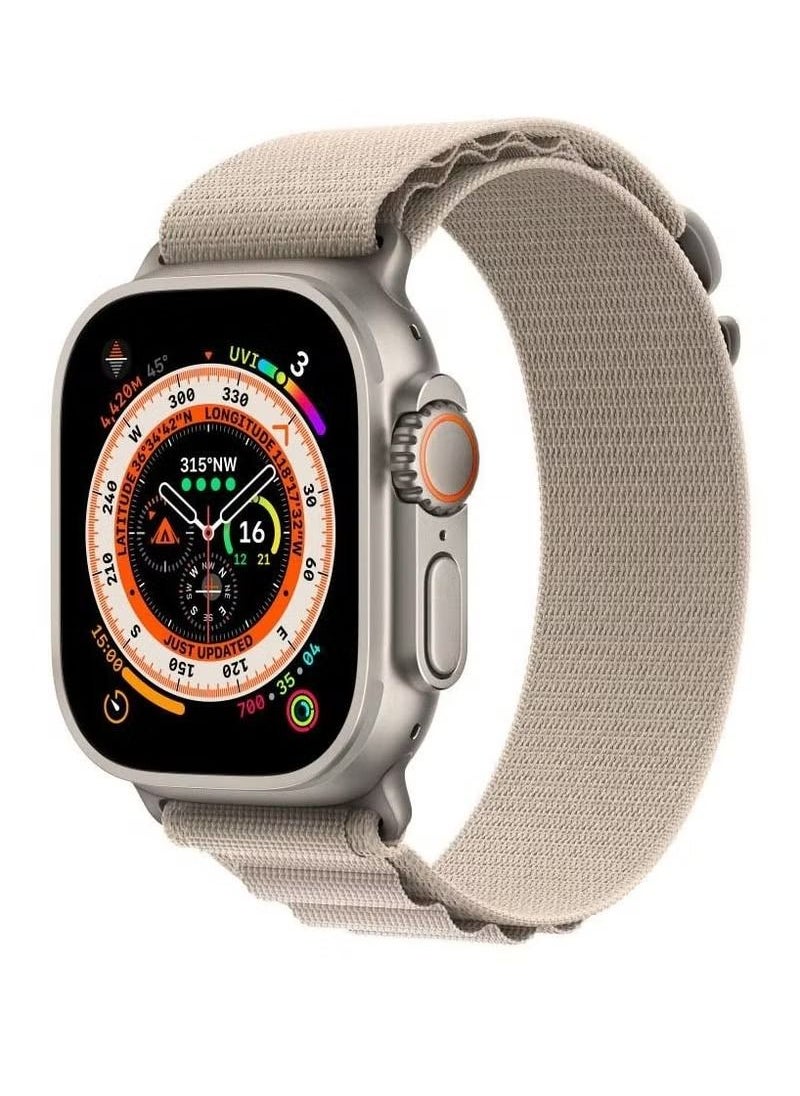 IAF - Alpine Loop Band 49mm 45mm 44mm for Apple Watch Series Ultra/8/SE/7/6/5/4/3/2/1 Nylon Woven Textile Loop Sport Strap Wristband Stone White - Image 1