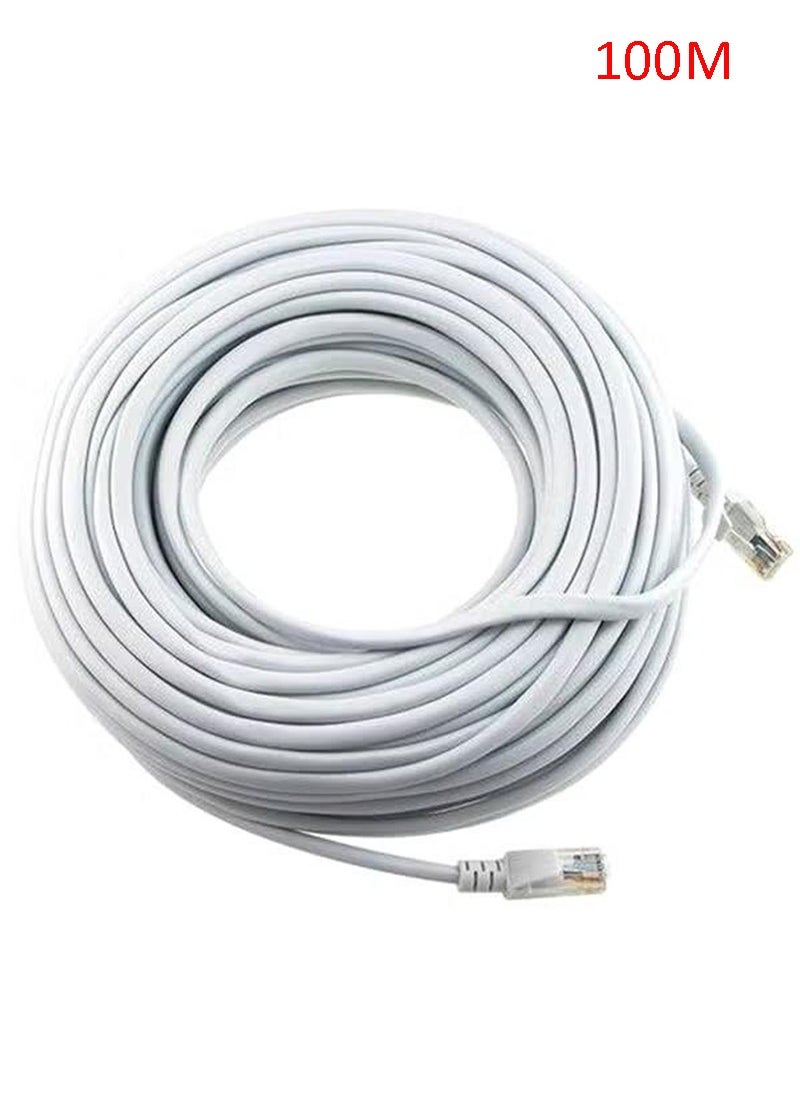 ماركة غير محددة كابل إيثرنت أبيض 100 متركابل شبكة إيثرنت Cat6 بطول 100 متر، رمادي  - Image 1