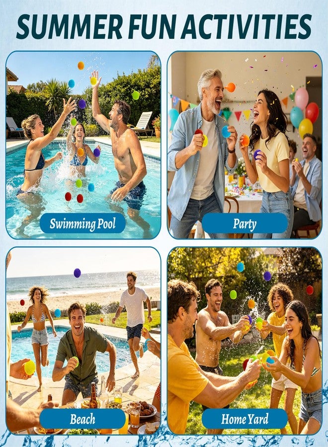 Xeehwb 200 Pcs Reusable Water Balls,Soft Soaker Splash Balls with Mesh Bag,Water Games Toys Ball for Outdoor Water Games Summer Fun,Pool Party,Beach Activities(6 Colors) - Image 5