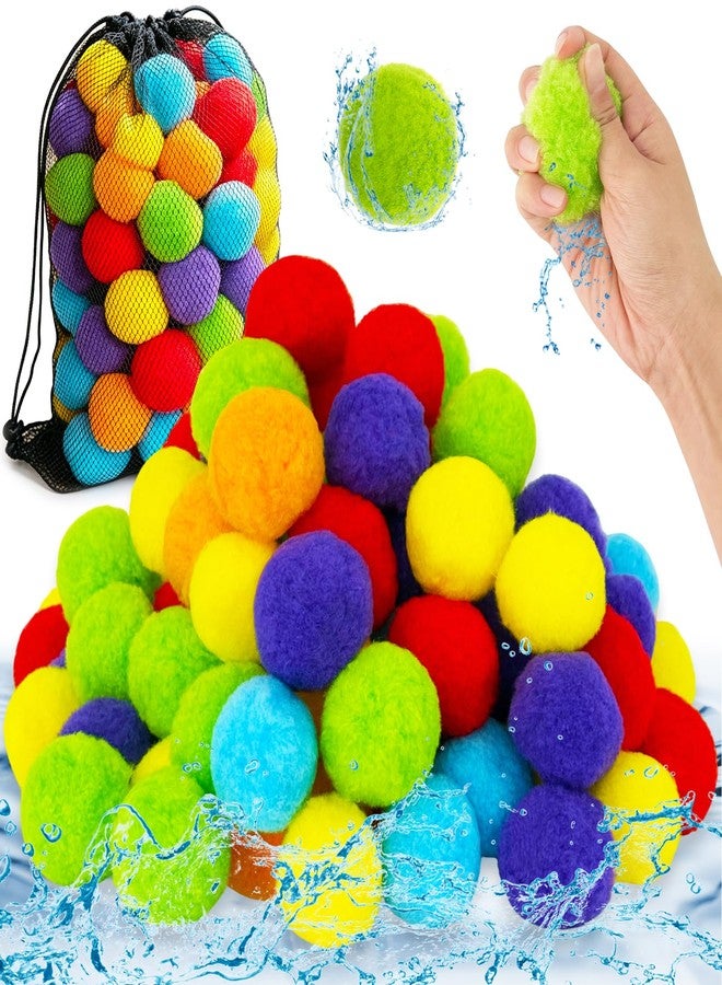 Xeehwb 200 Pcs Reusable Water Balls,Soft Soaker Splash Balls with Mesh Bag,Water Games Toys Ball for Outdoor Water Games Summer Fun,Pool Party,Beach Activities(6 Colors) - Image 1