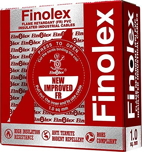 Finolex FR PVC Silver 15 SQMM Insulated Wire for Industrial Domestic Use Home Electric Wires Red Color 90 Meter - Image 2