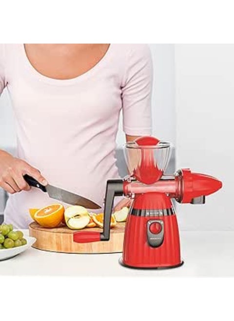2-in-1 Manual Juicer & Ice Cream Maker - Household Hand Juicer for Fresh Fruit & Veg Juice, Smoothies & Ice Cream - Small Portable Juicer Cup, No-Motor Quiet Operation, Easy Clean - PP Plast