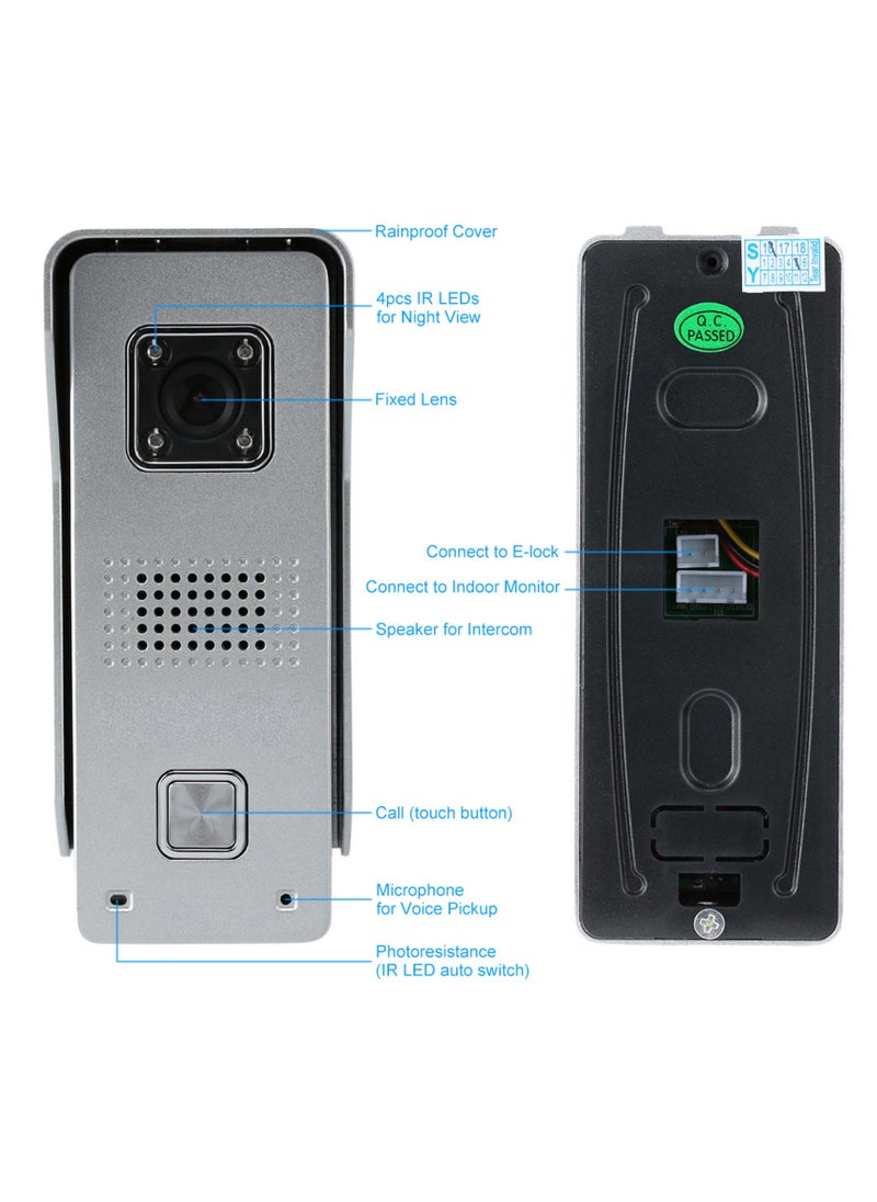 Generic - 7’’Color TFT LCD Video Door Phone Intercom Doorbell Unlock Monitor Rainproof Night Vision IR CCTV Camera Home Security - Image 1