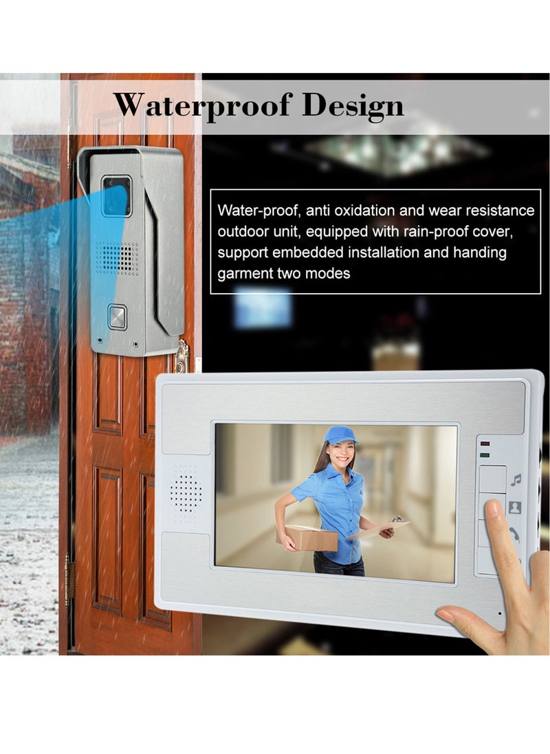 Generic - 7’’Color TFT LCD Video Door Phone Intercom Doorbell Unlock Monitor Rainproof Night Vision IR CCTV Camera Home Security - Image 1